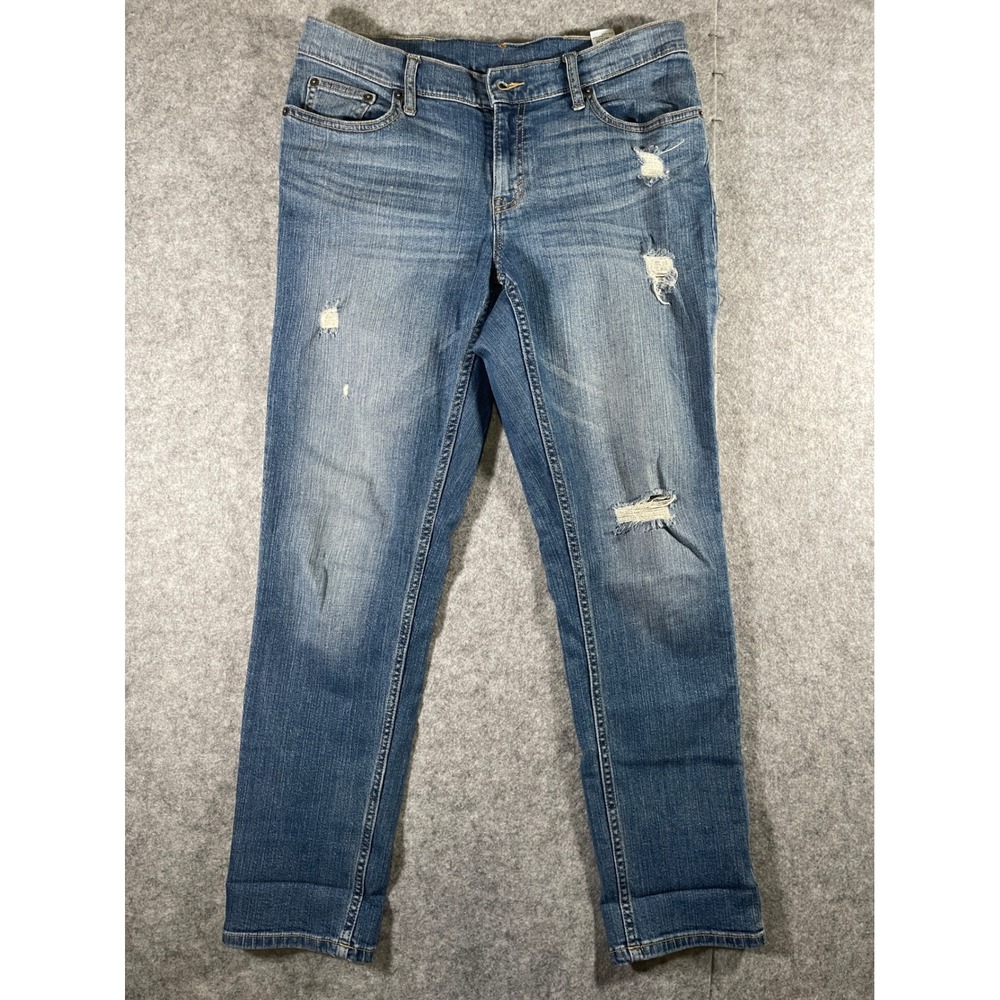 Banana Republic Distressed Skinny Jeans Medium Wash Denim Ripped 30x27